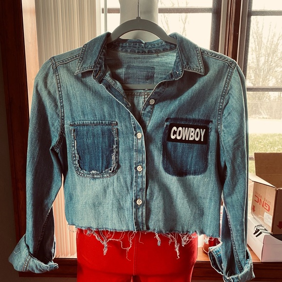 Cowboy Cropped Denim Shirt